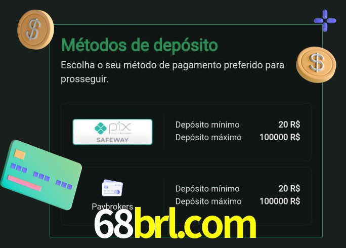 O cassino 68brl.com oferece uma grande variedade de métodos de pagamento